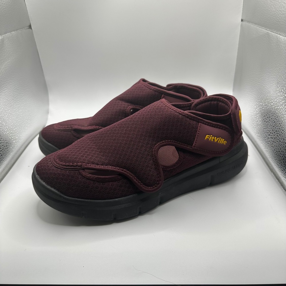 FitVille EasyTop Recovery Sandals Burgundy Women 11W Wide Orthopedic HS-ETRSV